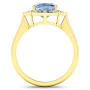 14KT Yellow Gold 1.48ctw Aquamarine and Diamond Ring