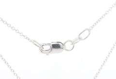 14kt White gold IR Teal and white diamond cross pendant on chain