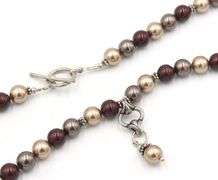 Vintage 925 sterling silver pearl and silver beaded necklace