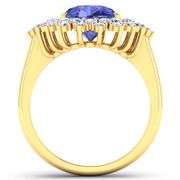 14KT Yellow Gold 2.97ctw Tanzanite and Diamond Ring