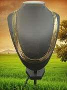 Huge 127.7 Gram 14 K Gold Plated Tri-Layered Herringbone Necklace