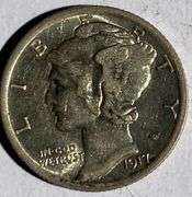 1917 Full Bands BU Mercury Dime