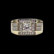 Men's 14 Kt Gold Plate 3.85 Cttw Lab Simulated Diamond Ring.