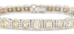 Custom Handmade 7-Inch Diamond Bracelet in Platinum and 18K White Gold