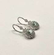 Exceptional VVs1 Near Flawless 2.15 Ctw Ice Blue Fire Moissanite  Earrings