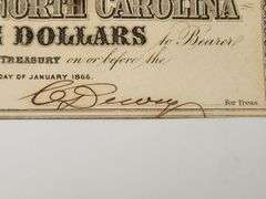 1862 North Carolina-3 Dollars, Circulated
