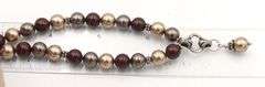 Vintage 925 sterling silver pearl and silver beaded necklace