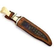 Handmade Camel Bone & Brass Handle Damascus Knife