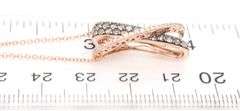 14kt Rose gold LeVian fancy brown diamond crossover pendant on chain