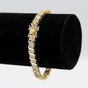Ladies Sparkling 14 Kt Gold Plated Tennis Bracelet