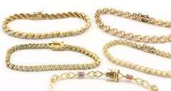 Group lot of 5 Vintage 925 sterling silver bracelets
