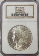 1883 O Silver Morgan Dollar, NGC MS64