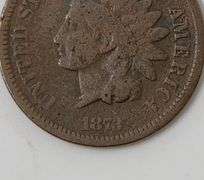 1873 Indian Head Cent Closed 3, Circulated