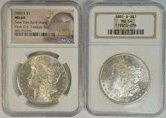 Near Gem BU 1880-S & 1881-S Morgan Silver Dollars. PCGS & NGC MS64