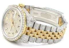 Rolex Datejust two tone 36mm Iced out Arabic diamond dial and bezel and jubilee bracelet watch