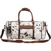 Cowhide & Leather Duffle Travel Bag