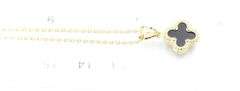 Lovely 14K Yellow Gold Black Onyx Motif Pendant on Chain