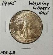 1945 Walking Liberty Half Dollar, Circulated