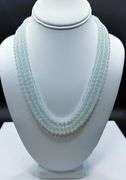 Stunning 406.5 Cttw 3 Strand Natural Chalcedony Necklace