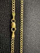 10k Yellow Gold Solid Curb Chain 3.2mm Link Necklace 18"