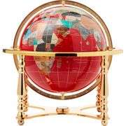 21-Inch Red Lapis Gemstone Globe