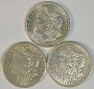 Flashy lustrous 1921 P-D-S Morgan Silver Dollars