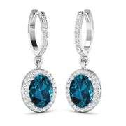 14KT White Gold 2.2ctw London Blue Topaz and Diamond Earrings