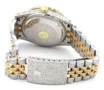 Rolex Datejust two tone 36mm Iced out Arabic diamond dial and bezel and jubilee bracelet watch