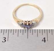 Amazing Iolite and Diamond Ring in 10K Yellow Gold