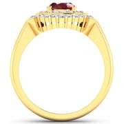 14KT Yellow Gold 1.5ct Ruby and Diamond Ring