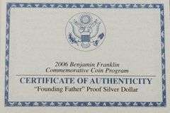 2006-P $1 Benjamin Franklin Tercentenary, Founding Father PR DCAM
