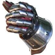 Medieval Steel Gauntlets with Leather Gloves