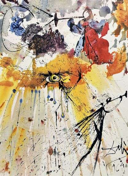 Highly Collectible and Rare Salvador Dali Original Lithograph from the 'Biblia Sacra' Suite