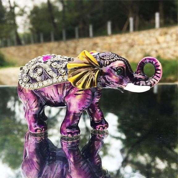 Bejeweled Elephant Trinket Box