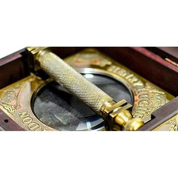 Brass Sherlock Holmes Magnifying Glass with Box
