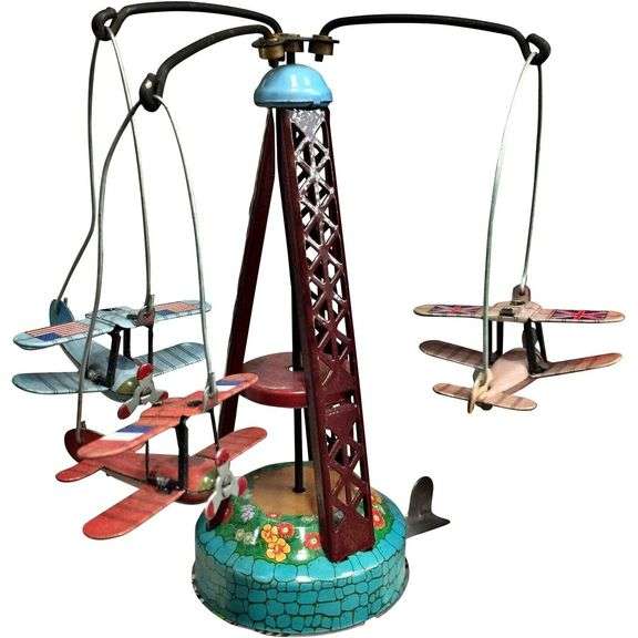 Classic Retro Wind-Up Airplane Carousel Toy