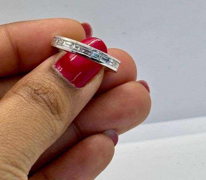 Platinum Baguette Cut Diamond Wedding Band