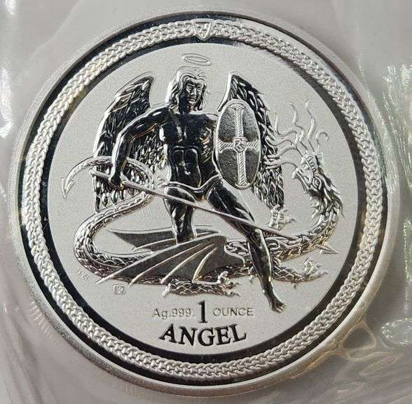 2016 Isle of Man 1 oz 999 Fine Silver "Angel" Reverse Proof Coin Mint Sealed