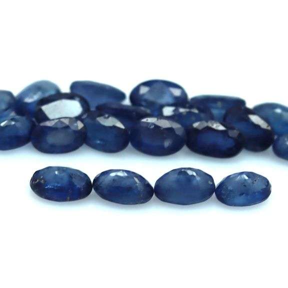 Richly colored 7.10ct ink blue Sapphire set from Madagascar