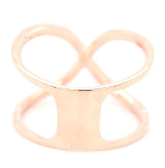 14kt Rose gold approximate 0.33ctw diamond crossover ring
