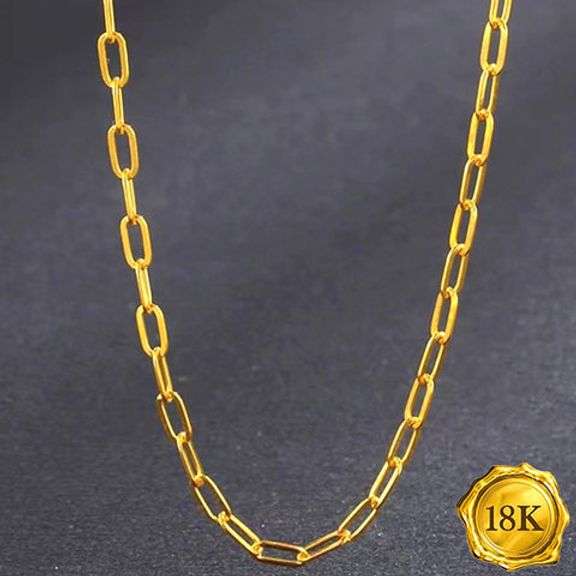 18INCH PAPERCLIP LINKS CHAIN 18KT GOLD PLATED NECKLACE