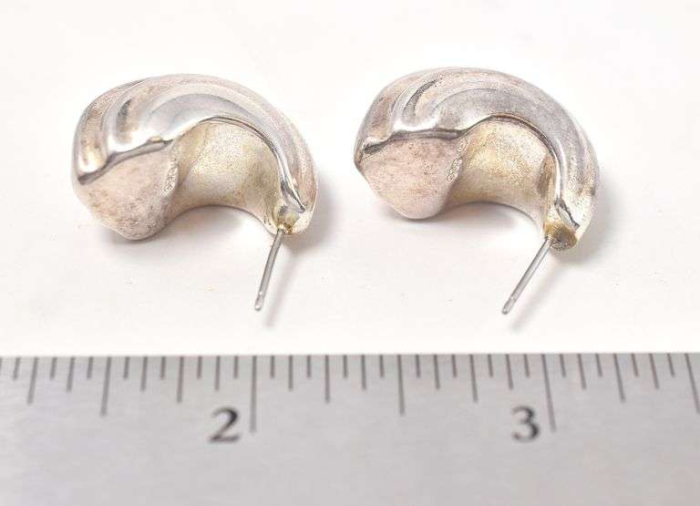 J-Hoop Earrings in Sterling Silver