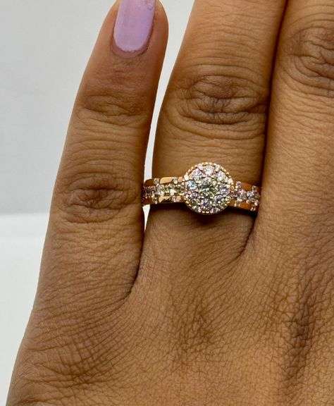 14K Rose Gold Round Brilliant Cut Diamond Ring