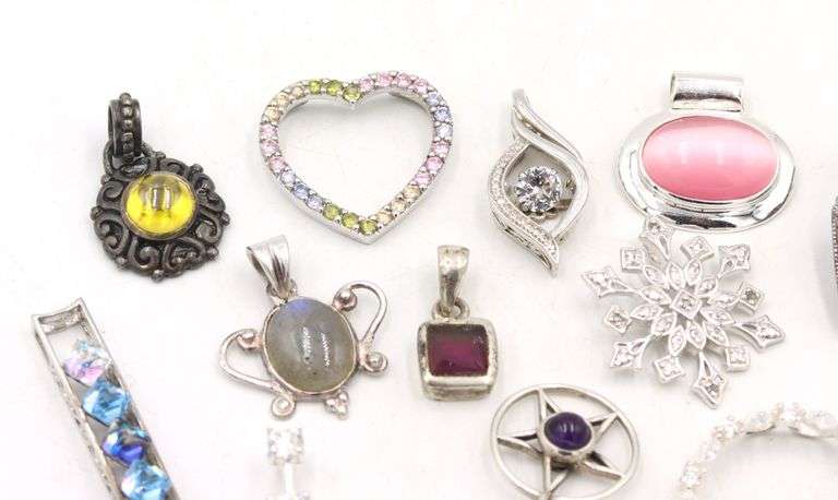 Group lot of Vintage 925 sterling silver pendants