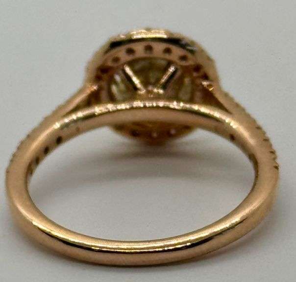 14K Rose Gold Round Brilliant Cut Diamond Ring Set