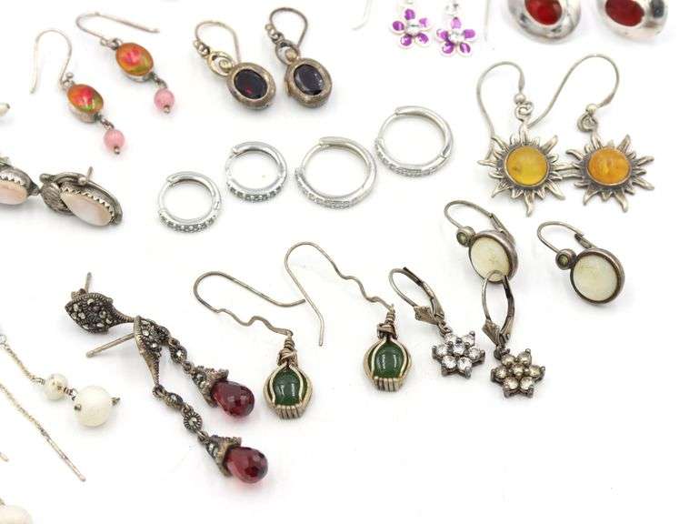 Group lot of Vintage 925 sterling silver earrings
