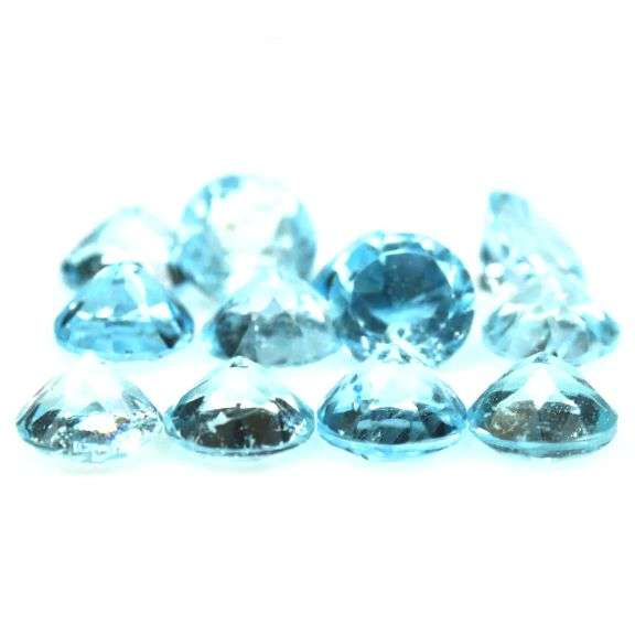 Matched! 12 piece 12.31ct full fire sky blue Topaz set
