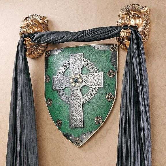 Celtic Cross Warrior's Shield Wall Decor