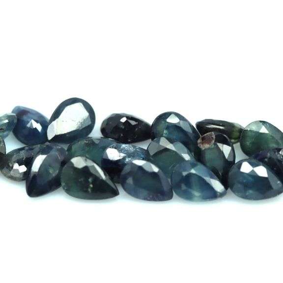 Heated only! 11.16ct blue green Sapphire set