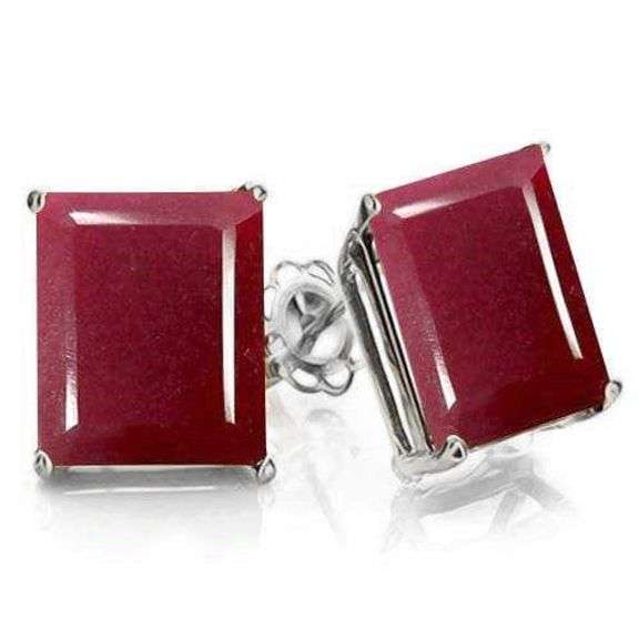 2.77 CT ENHANCED GENUINE RUBY 925 STERLING SILVER EARRINGS STUD